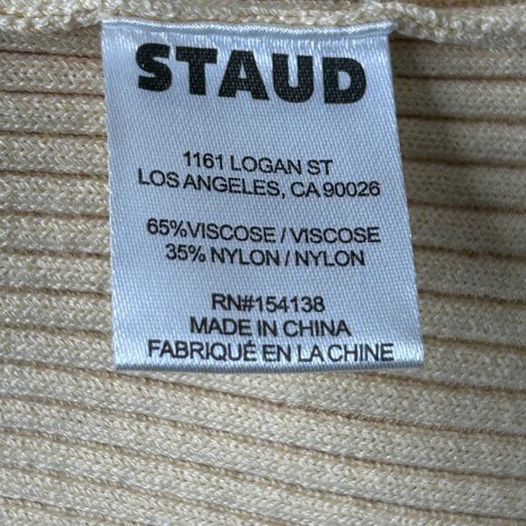 Staud Knit Ribbed Dana Dress in Fennel Multi Brown Beige Small - Picture 4 of 10